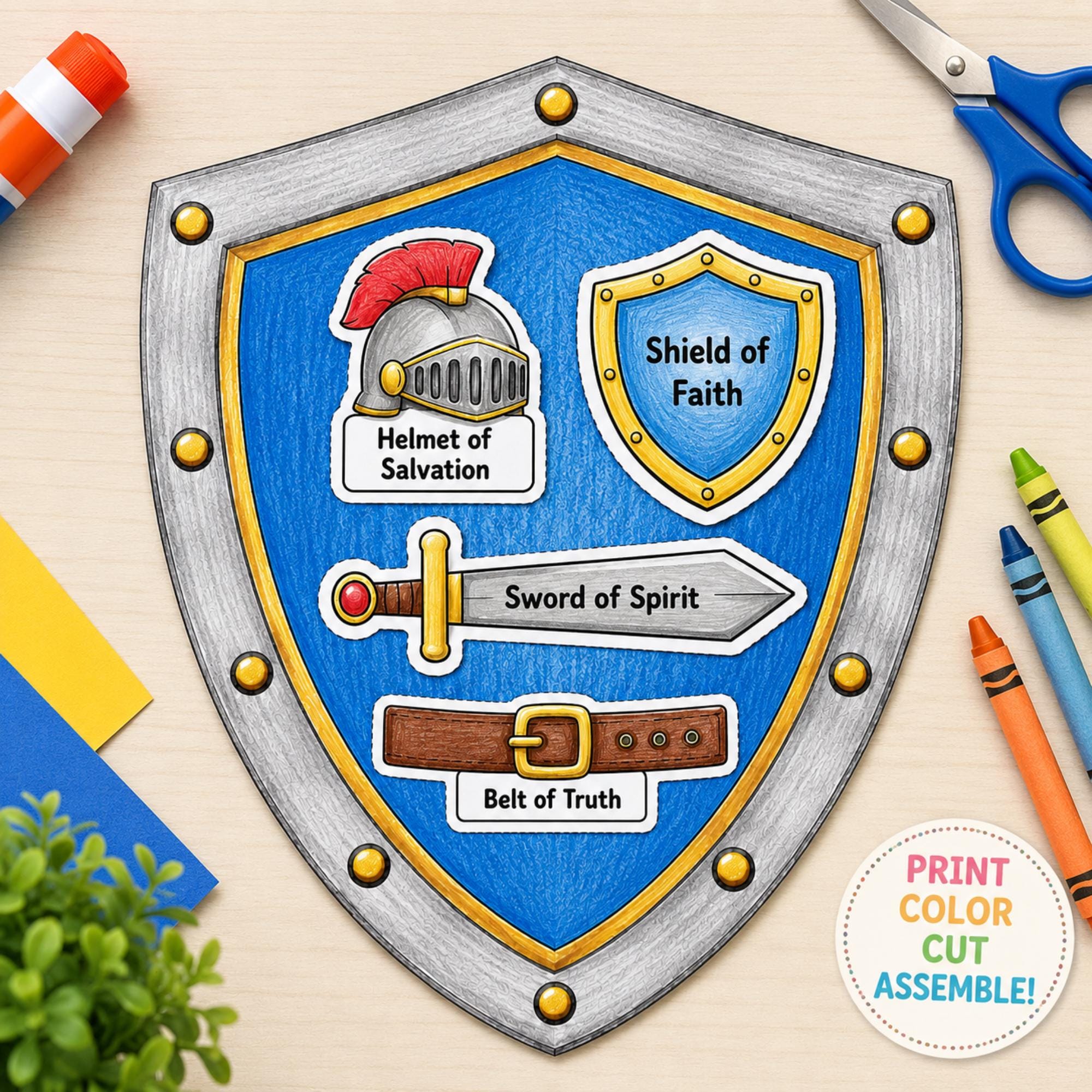 Armor of God Shield Craft, Bible Craft for Kids, Sunday School ...