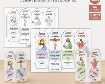 Manualidad de canasta de papel de Jesús para niños, actividad de escuela dominical cristiana, plantilla imprimible de canasta bíblica, manualidad de Jesús en PDF, actividad religiosa,