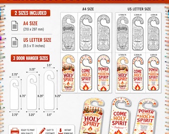 Manualidad para colgar en la puerta de Pentecostés (imprimible) / Actividad para colorear del Espíritu Santo para niños de la escuela dominical / Manualidad de Pentecostés / Manualidad del Espíritu Santo