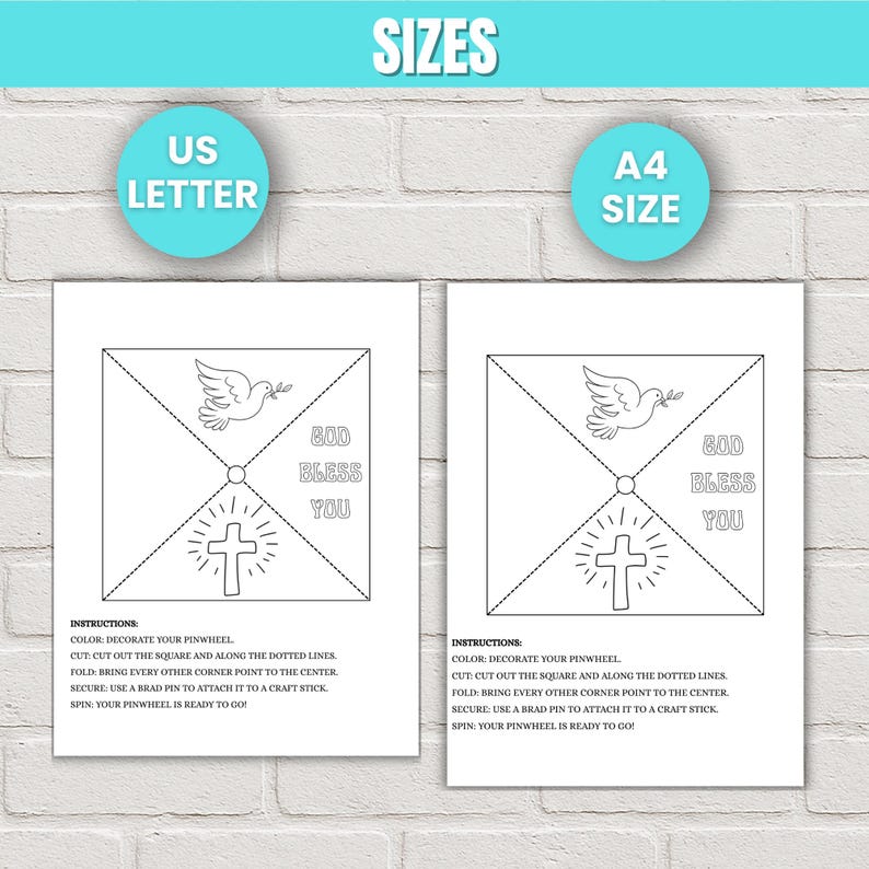 Pinwheel Text Printable Pinwheel Paper Craft for Kids | Christian Cross Coloring ...