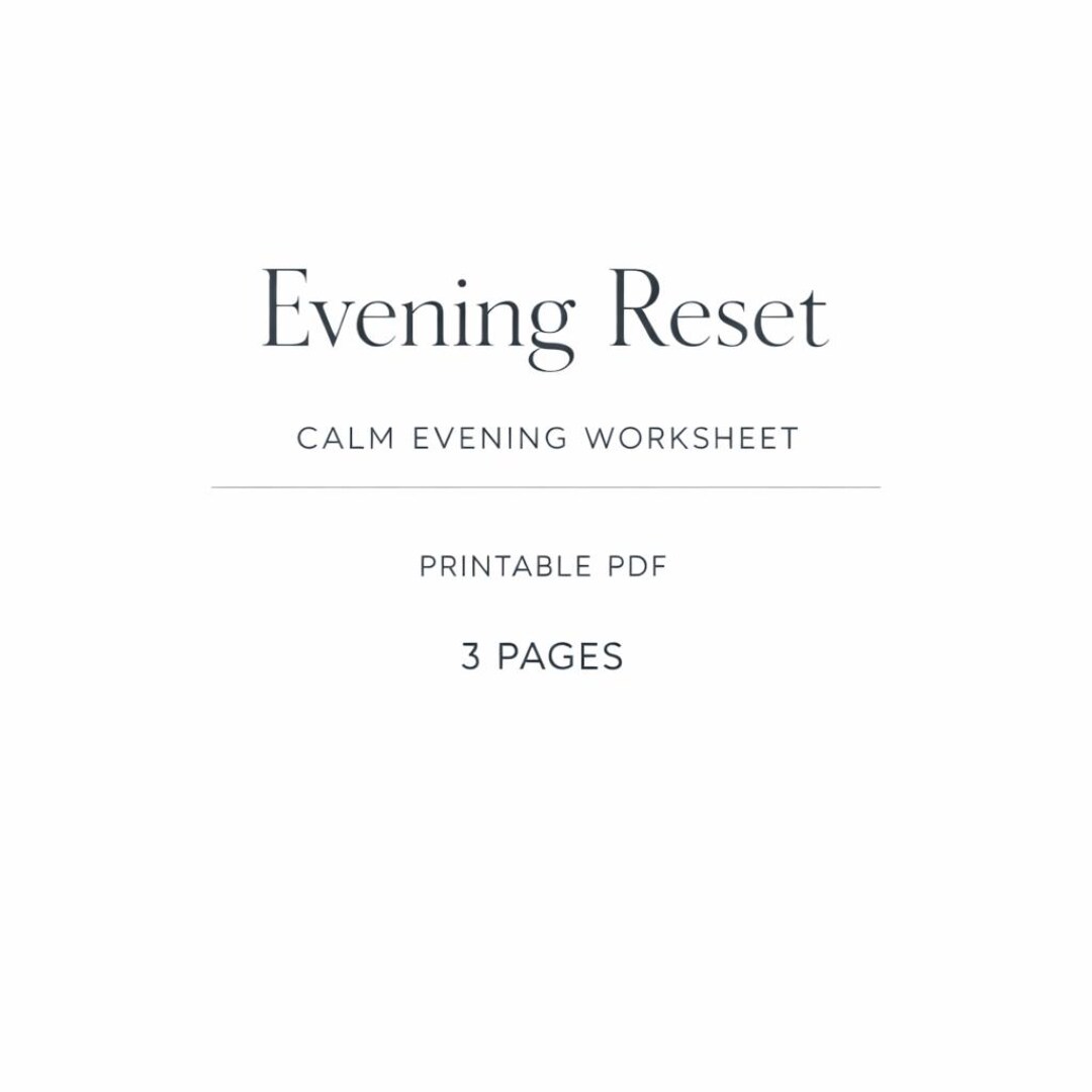 Evening Reflection Worksheet Printable PDF Evening Reset Journal ...