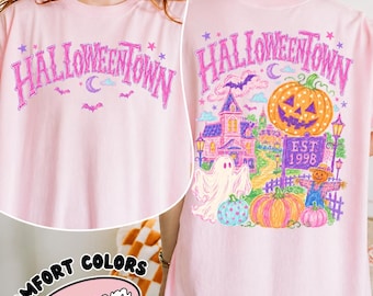 Halloween Town Comfort Colors Shirt, Spooky Season Shirt, Pastel Trick Or Treat Shirt, Halloweentown University Shirt, Fall Shirt