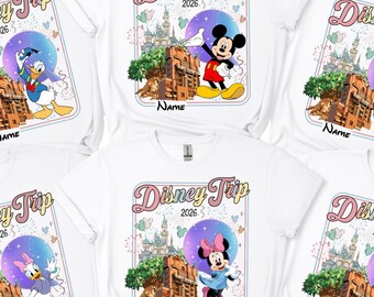Custom Disney Trip 2026 Shirt, Disneyland Family Trip Shirts, Disneyworld Family Matching Shirt, Personalized Walt Disney World Mickey Shirt