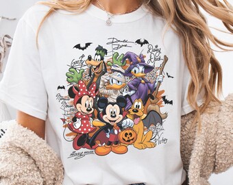 Mickey And Friends Trick Or Treat Comfort Colors Shirt, Disney Spooky Season Shirt, Disneyland 2026 Halloween Trip Shirt, Fall Vibes Shirt