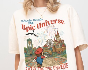 Comfort Colors Epic Universe 2026 Shirt, Universal Orlando Florida Shirt, Family Trip Shirt, Super Mario Shirt, Universal Studios Shirt