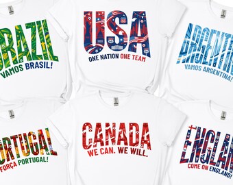 World Cup 2026 Shirt, USA Soccer Shirt, Brazil Mexico Argentina Portugal Canada Football Shirt, USA Soccer Jersey, Family Matching Shirt