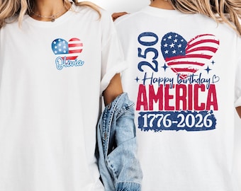 Personalized USA 250th Anniversary Shirt, Comfort Colors 4th Of July Shirt, Independence Day Shirt, Patriotic America Shirt, USA 250 Shirt