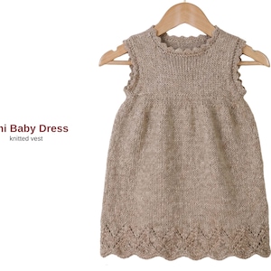 Patrón de tejido para vestido de bebé Rani – Vestido de bebé de punto con encaje en PDF – Patrón de vestido para niña pequeña – Conjunto para bebé niña – Vestido de punto hecho a mano - Regalo para bebé niña