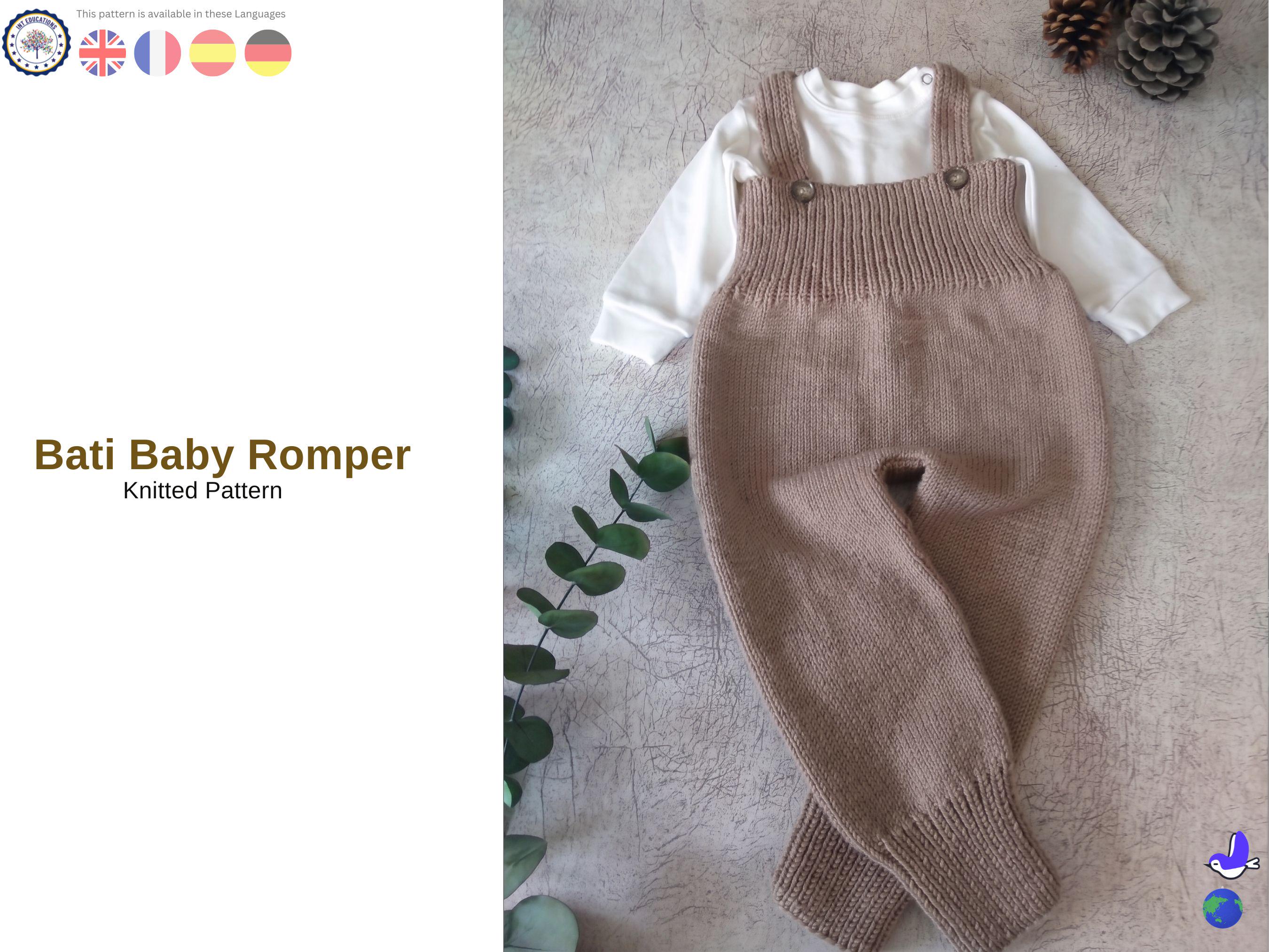 Bati Baby Romper Knitting Pattern – Easy Baby Jumpsuit PDF – 12–18 ...