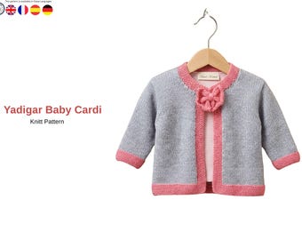 Yadigar Baby Cardigan Knitting Pattern PDF, Seamless Baby Knit Sweater Pattern, Baby Girl Cardigan, 6-12 Months Knitwear- Baby Cardigan Gift