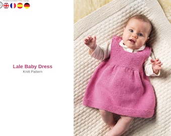 Lale Baby Dress Knitting Pattern PDF, Baby Girl Dress Pattern, Seed Stitch Baby Dress, Sleeveless Knit Dress, 1-1.5 Years- Baby Girl Dress