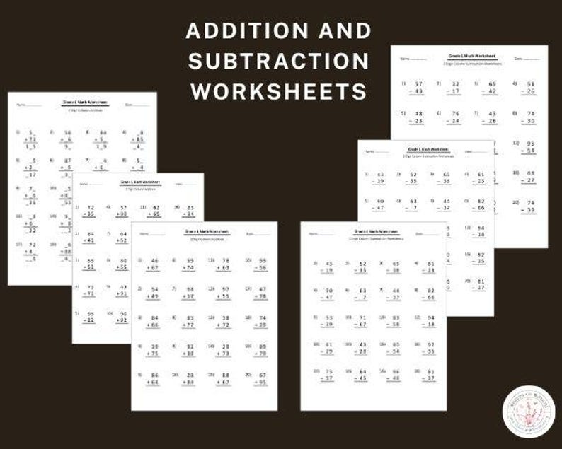 Grade 1 Math Workbook | Printable Addition & Subtraction Worksheets ...