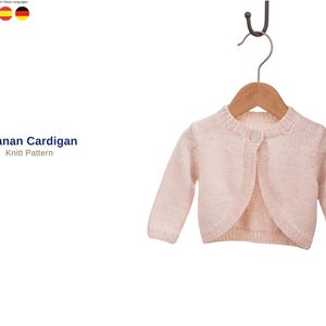 Canan Baby Cardigan Knitting Pattern PDF, Top Down Baby Sweater Pattern, Baby Girl Cardigan, Buttoned Shrug, Infant Knit Jacket- Baby Gift