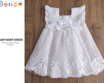 Raby Baby Dress Crochet Pattern – Baby Girl Dress PDF – 0–6 Months – Elegant Handmade Baby Outfit- Baby Girls Crochet Dress- Dress for Baby