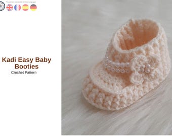 Kadi Easy Baby Booties Crochet Pattern – Soft Infant Shoes PDF – Newborn to Toddler Booties – Handmade Baby Gift Pattern-- Boots Baby gift