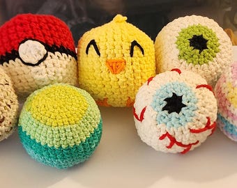 Handmade Crochet Hacky Sacks - linerless