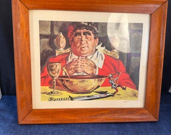Vintage jaren 40 Jack & The Beanstalk ingelijste print Thorton Utz