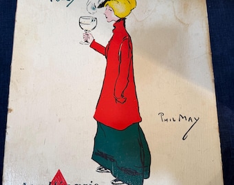 Cartel publicitario de Phil May para el agua mineral natural Apollinaris.