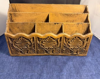 Organizador de correo vintage Lerner de imitación madera para cartas