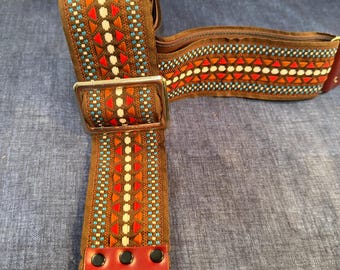 Vintage hippiestijl jaren 60/70 gitaarband geweven nieuw, nooit gebruikt