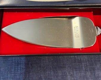 Vintage Mirage Cake Cutter and Server 11" Acrylic Handle Stainless Steel