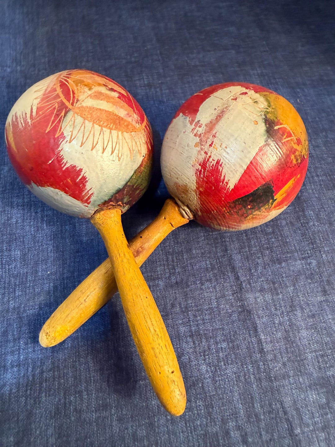 Vintage Pair of Hand Painted Maraca's - Etsy