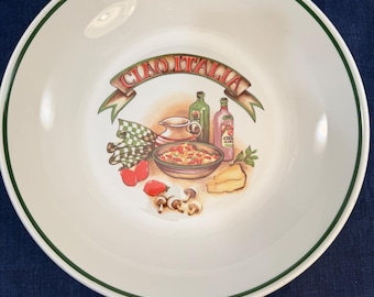 Ciotola grande vintage Ciao Italia per servire la pasta. Over and Back Inc Italy, diametro 32 cm.