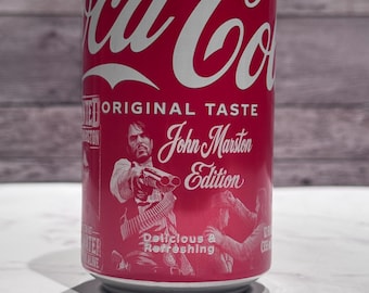 John Marston Edition Engraved Coke Can | Western Cowboy Collectible | Outlaw Gaming Inspired Gift | Custom Unopened Soda Can