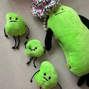 Cute Edamame Plush Set, Kawaii Green Bean Stuffed Food Plushies Gift