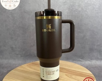 Stanley 40oz Quencher H2.0 Tumbler Chocolate Gold, FlowState Lid Insulated Cup, Large Travel Mug, Trendy Water Bottle