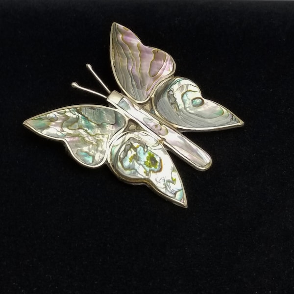 Mexico Alpaca Abalone Shell Silver Tone Metal Butterfly Brooch Vintage Costume Jewelry Pin on Etsy