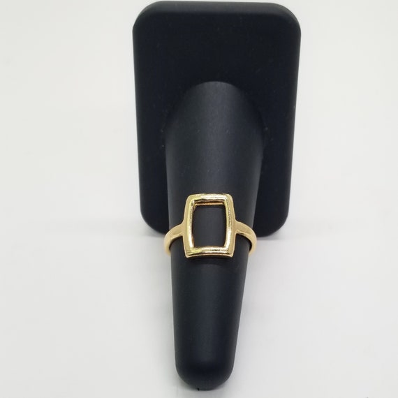 Vintage Minimalist Rectangle Gold Ring, Costume J… - image 8