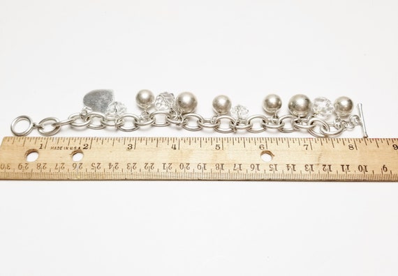 Signed Chico's Silver Tone Balls &  Glass Crystal… - image 9