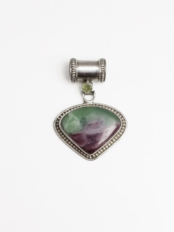 Sterling Silver Ruby Zoisite Gemstone Pendant: Fi… - image 7