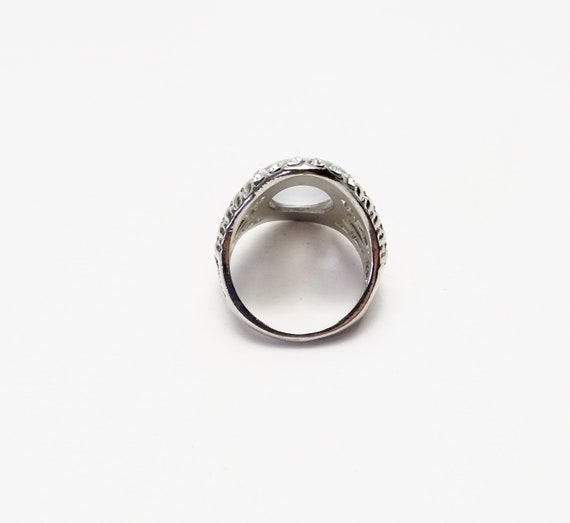 Bold Statement Ring, Large Oval Gray Lucite Glow … - image 7