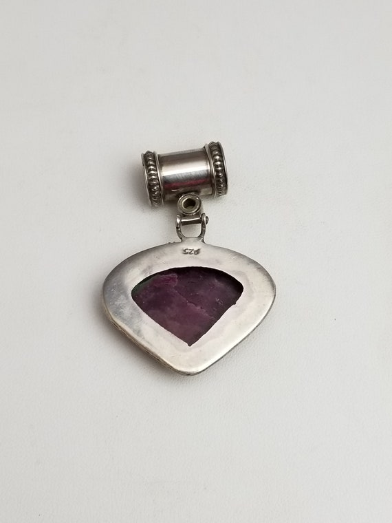 Sterling Silver Ruby Zoisite Gemstone Pendant: Fi… - image 9
