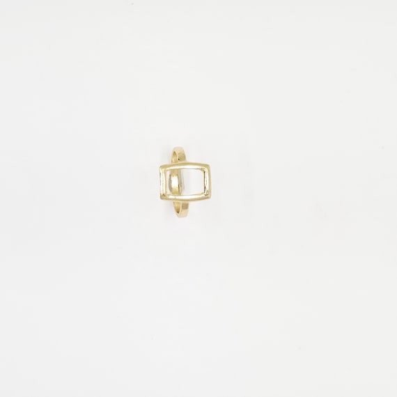Vintage Minimalist Rectangle Gold Ring, Costume J… - image 9