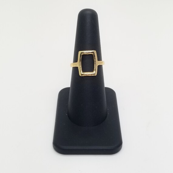 Vintage Minimalist Rectangle Gold Ring, Costume J… - image 5