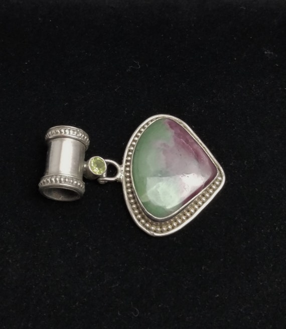 Sterling Silver Ruby Zoisite Gemstone Pendant: Fi… - image 4
