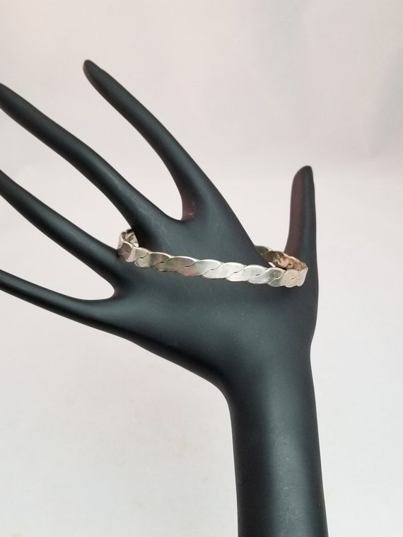 Taxco Mexico Sterling Silver Bangle Bracelet 1970… - image 2
