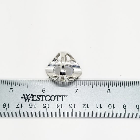 Bold Statement Ring, Large Oval Gray Lucite Glow … - image 10
