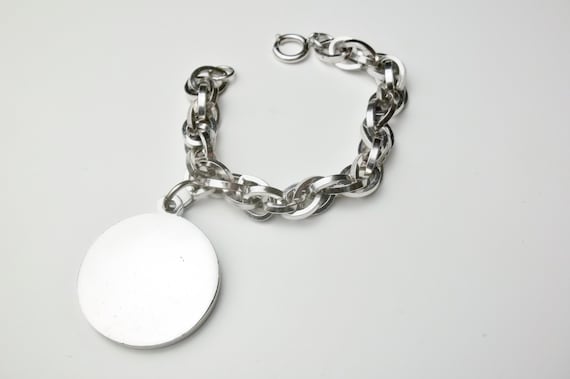 Vintage Chunky Thick Chain Costume Jewelry Disk C… - image 1