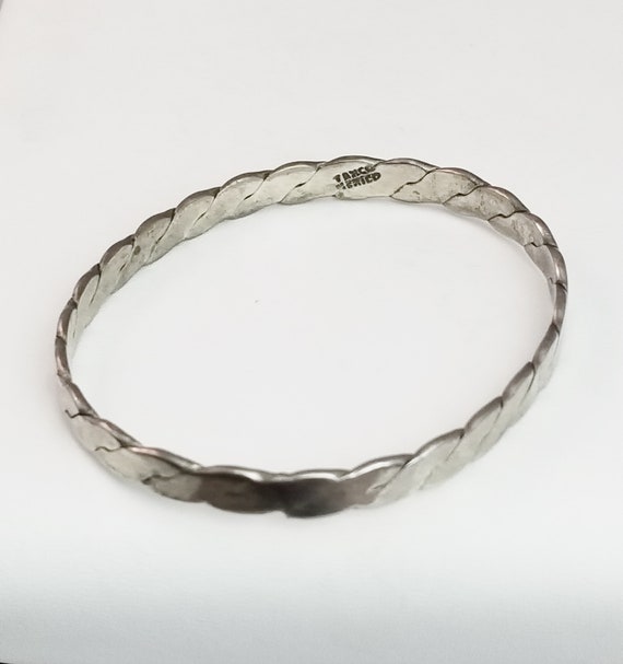 Taxco Mexico Sterling Silver Bangle Bracelet 1970… - image 3