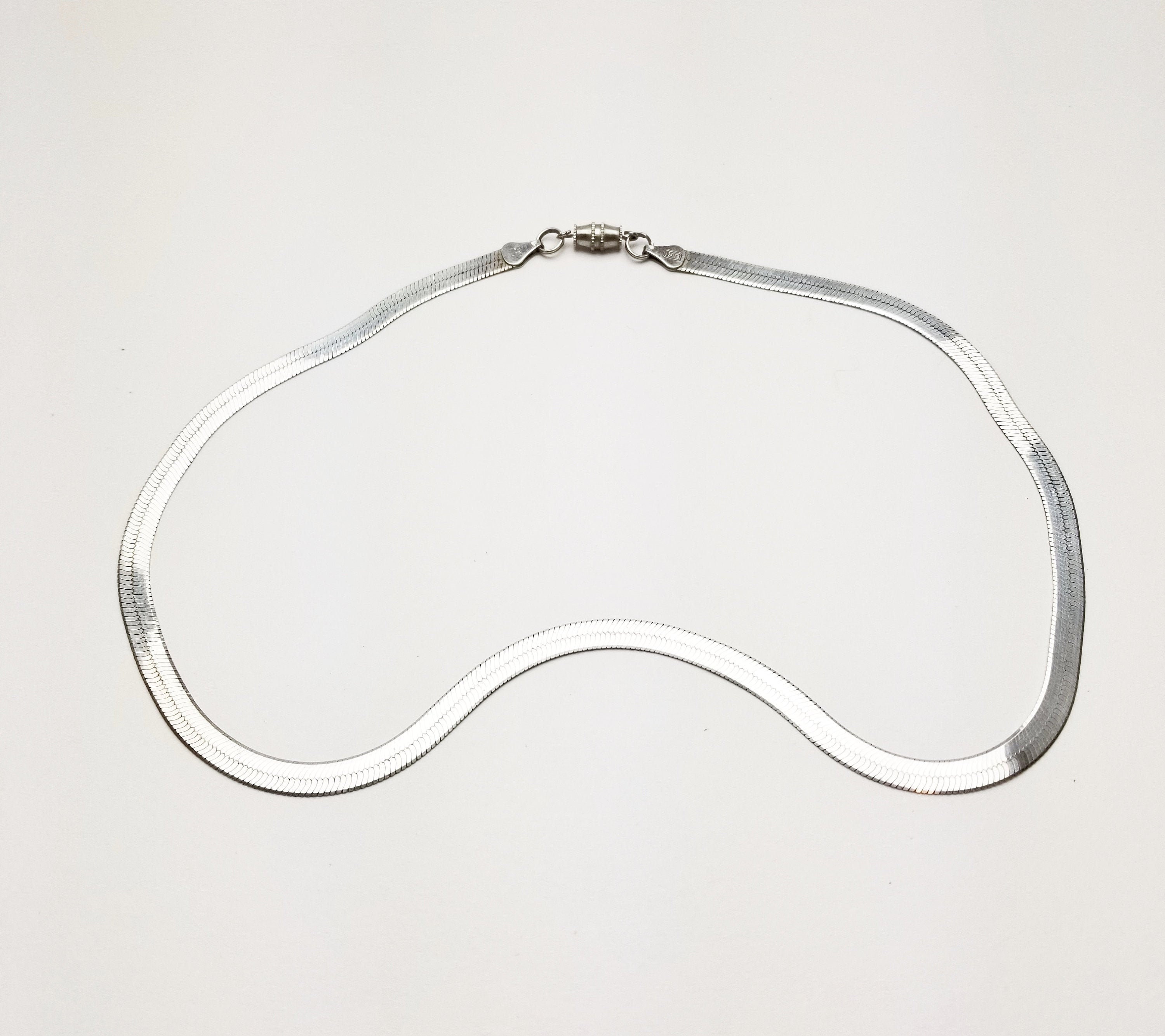 Sterling Silver Vintage Herringbone Necklace