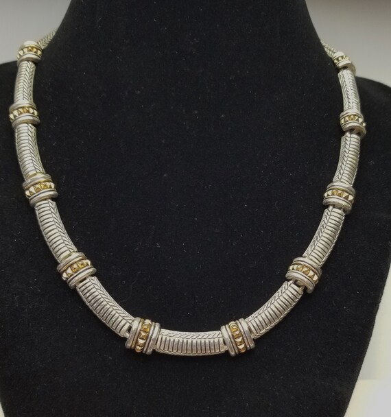 Gold & Silver Metal Egyptian Revival Style Choker… - image 3