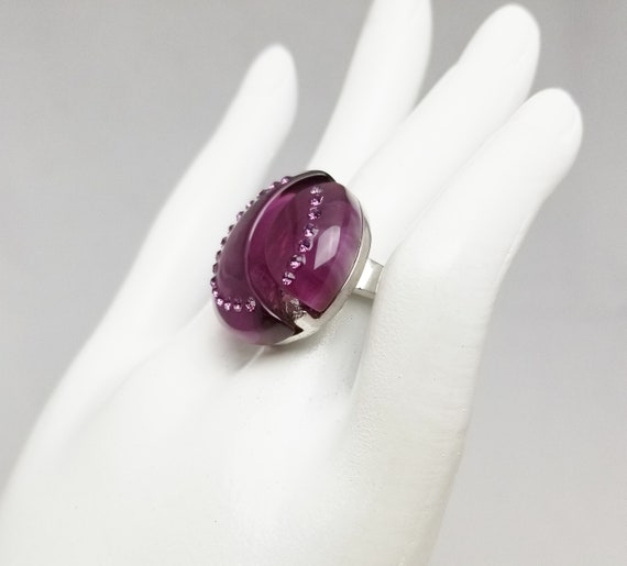 Chunky, Unique, Bold, Designer Statement Ring - V… - image 4