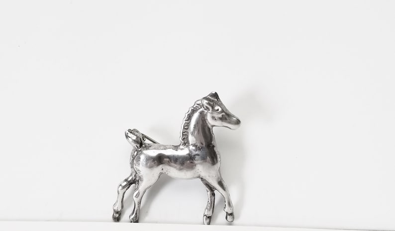 Gift For Her Gift Fine Jewelry Pin Vintage Sterling Silver Pony Colt Filly HORSE Brooch Gift Under 45 Dollars on Etsy