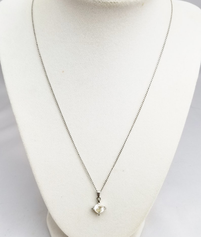 Vintage Sara Coventry Minimalist Sterling Silver White Topaz Star