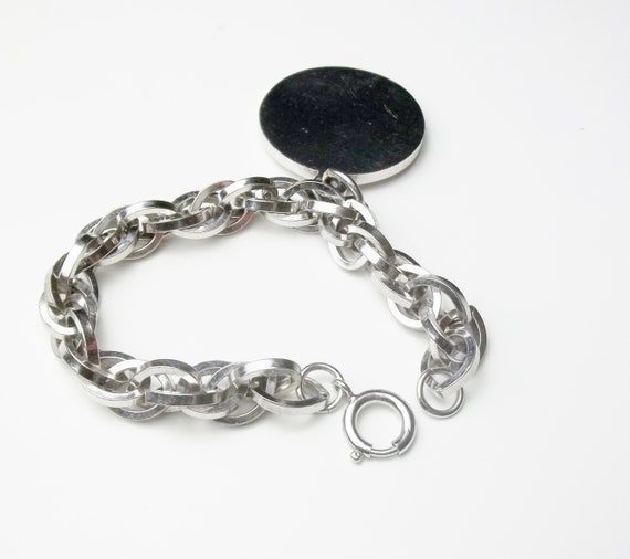 Vintage Chunky Thick Chain Costume Jewelry Disk C… - image 3