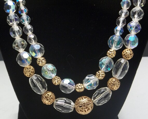 Vintage High Quality 1930's Cut Crystal Gold Filig